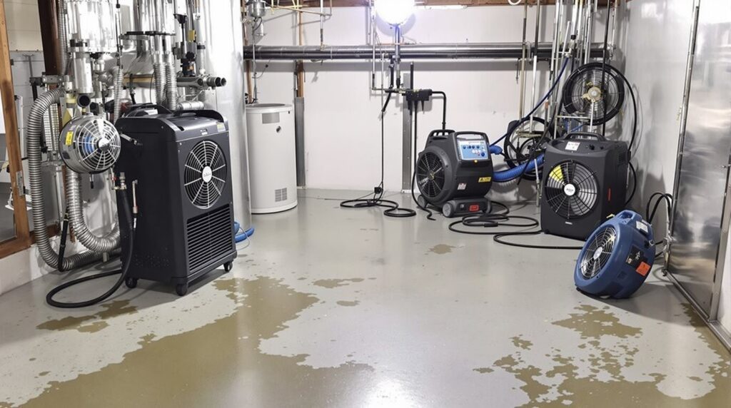 Basement drying after water damage