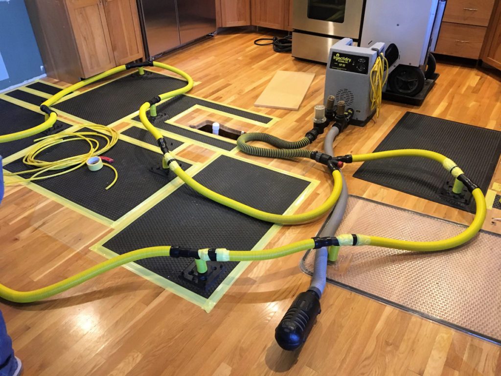 Professional drying equipment in a home
